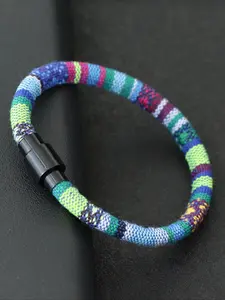 Boho Style Ethnic Fabric Braided Bracelet, Fashionable Magnetic Closure Bracelet for Men & Women, Trendy All-match & Exquisite Jewelry for Birthday Gift, Stackable Bracelets, Stacking Bracelet