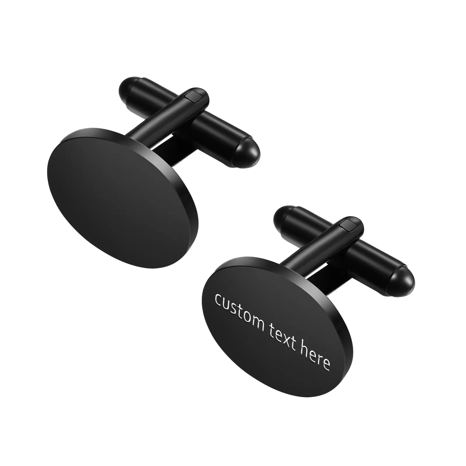 OIDEA Men's Stainless Steel Blank DIY Cuff Links, Customizable Engraved Shiny Silver Cufflinks, Round-Square-Oval Designs for Wedding, Business Shirt Gifts, Customizable Engraved Cuff Links, Shiny Silver Cuff Links