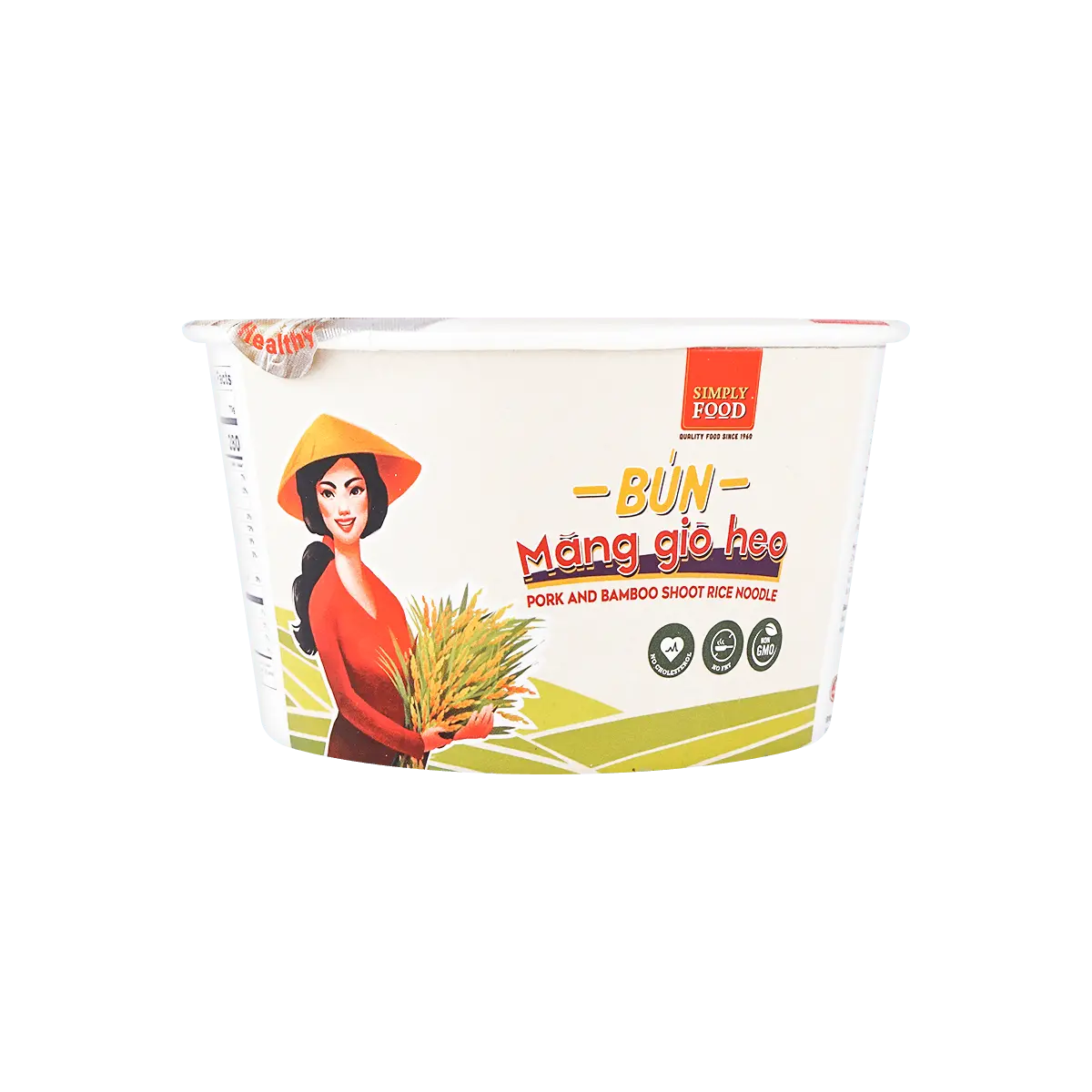 SIMPLY FOOD Vietnamese Rice Noodle Soup, Bamboo Shoot Pork Flavor, 70g - Quick & Authentic Asian Meal