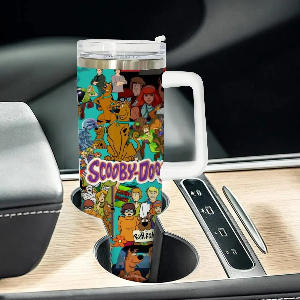 40oz Stainless Steel Tumbler, 1 Count SCOOBY-DOO Stuff Pattern