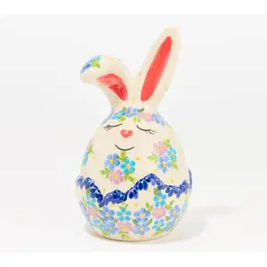 Lidia's Polish Pottery Hand Painted Bunny in an Egg Lidia's Polish Pottery Hand Painted Bunny in an Egg