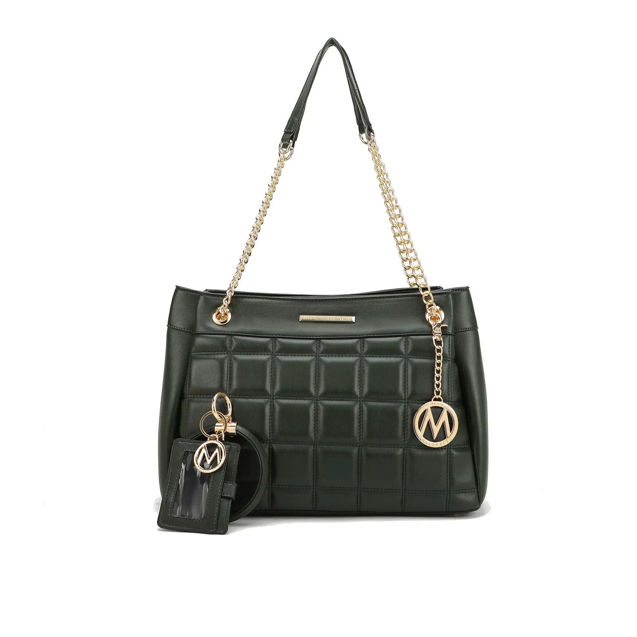 MKF Collection Mabel Shoulder and Set with Elegant Design and Versatile Fit PU Leather Satchel Purse Women