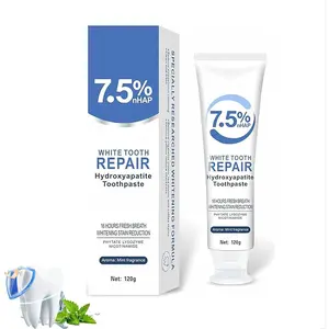 7.5% Hydroxyapatite Toothpaste for Advanced Enamel Protection, Hydroxyapatite Fluoride-Free Toothpaste Formula for Sensitive Teeth, Gentle Mint, Fresh Breath,Daily Use for Oral Health 4.23oz