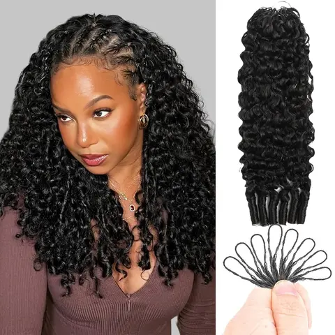 Hot Star New In Burmese Curly Feather Crochet Human Hair for Miracle Knots Boho Braids Pre-Separated 50g/Pack Time-Saving Wear