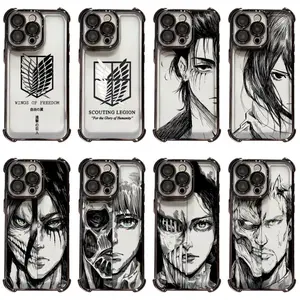 Attack On Titan Eren Mikasa Cool Anime Phone Cases For iPhone 17 16 15 14 13 12 11 Promax Pro Air Plus Shockproof Cover Casing Protection Best Gifts For Valentine Christmas Birthday Halloween