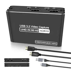 Audio Video HDMI Capture Card: USB3.2 4K60 HDR/2K/1080P VRR Passthrough Plug & Play Loop-Out Near-Zero Latency for Streaming Gaming Works OBS Potplayer VLC Vmix & Switch PS4 PS5 Xbox Camera PC Phone
