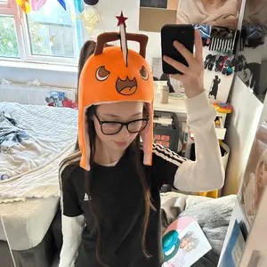 Chainsaw Man headgear/hat, plush headpiece, photo prop, cartoon headpiece, performance prop