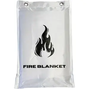 1X Fire Blanket for  Safety  for Kitchen Fiberglass Fire Blankets Fireproof Blanket House Safety Flame Retardant Fabric Tarp Cover White