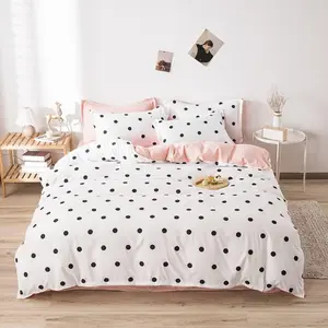 Polka Dots Duvet Cover Cute Kawaii Polka Dots Bedding Set Black and White Comforter Cover Bedroom Decor Minimalist Style Bedspread Cover 1