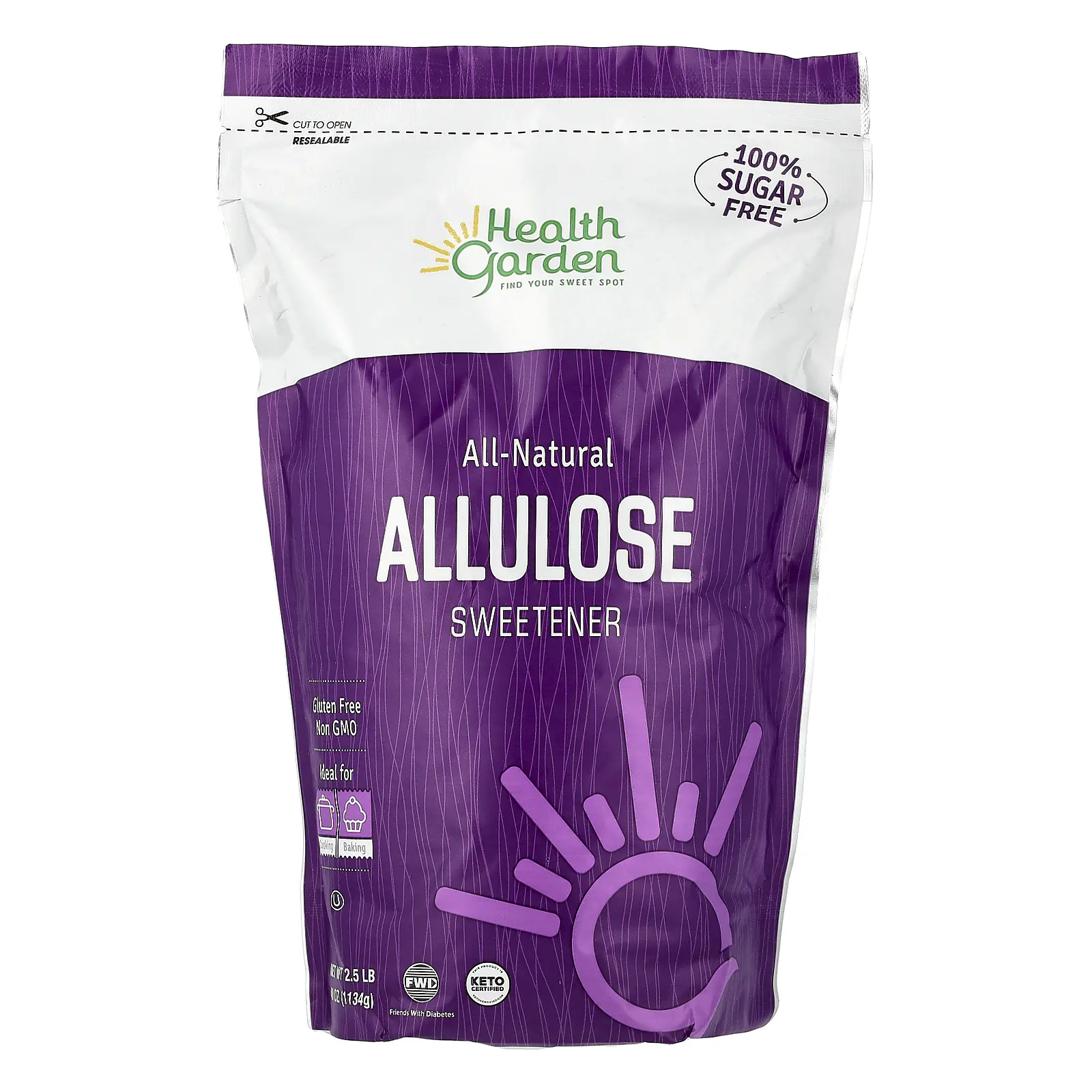 Health Garden All-Natural Allulose Sweetener, 2.5 lb (1134 g)