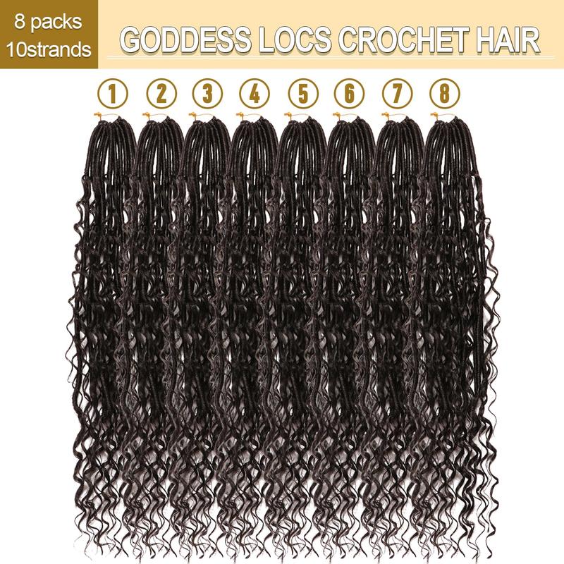 8 Packs Goddess Faux Locs Crochet Hair-24 Inch Boho Soft Locs Crochet Hair for Black Women (#1B, 24 Inch(Pack of 8)) 8 Packs Goddess Faux Locs Crochet Hair-24 Inch Boho Soft Locs Crochet Hair for Black Women (#1B, 24 Inch(Pack of 8))