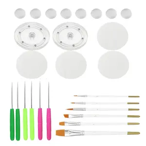26Pcs Cookie Decorating Kit Supplies Including Acrylic Turntable Scribe Needle Silicone Mesh Mats Cookie Decoration Brushes Rubber Feet Bumpers - Home Improvement.