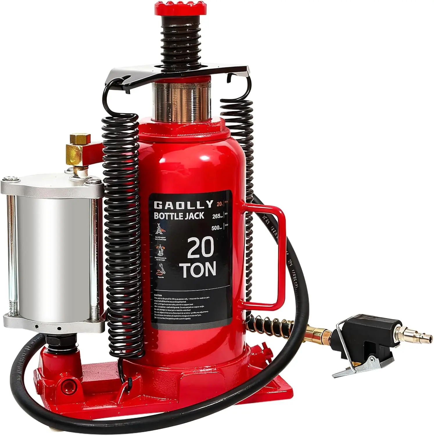 Air Hydraulic Bottle Jack 20 Ton 44600 lbs with 10.2''-20.1'' Lifting Range & Manual Hand Pump for Pickup Truck RV Auto Repair
