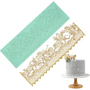 Silicone Lace Molds, Cake Fondant Embossing Mat, Edible Lace Molds for Cake Decorating