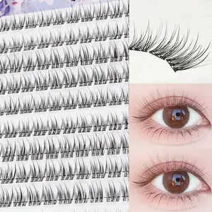 Natural Cluster Eyelashes 10 Rows Volume Set, Soft & Wispy for Everyday Wear, No Glue, Easy to Apply for Beginners, DIY Lash Clusters, Suitable for Various Venues, Cosmetic, Makeup
