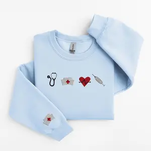 Embroidered Nurse Sweatshirt | Nursing Student Crewneck | Trendy Nurse Pullover | Gift for Nurses & Nursing Students