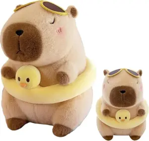 Summer Capybara Plush Toy - Adorable Beach Gift with Swimsuit & Swim Ring, Cute Stuffed Animal Pillow for Kids, Mom, Capybara Lovers - Perfect for Mother's Day, Birthday, Christmas