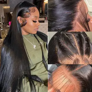 More Face 13x6 Straight Lace Frontal Wigs Human Hair Transparent Lace Front Wig Pre Plucked with Baby Hair
