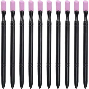 10Pcs Nail File and Buffer Stone Stick Pen Double-Ended Care Tool with Cuticle Pusher for Natural Professional Manicure and Pedicure Use