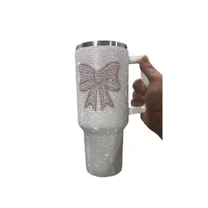 Bling Bow 40 Ounce Tumbler White