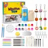 Air Dry Polymer Clay Pottery Kit for Adult Beginners, Complete DIY Craft Set with Sculpting Tools, Acrylic Paints, Brushes, Clay Glaze Varnish and Keychain Making Supplies for Home Hobby Activities