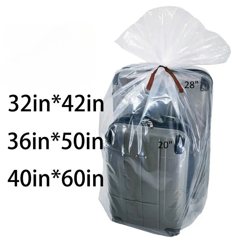 3Pcs Extra Large Clear Plastic Bags Perfect for Car Seat, Luggage, Suitcase, Stroller, Chair, Bike and Attic Storage, Transparent Plastic Storage