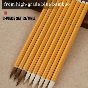 Liu Pintang Baiyun Premium Calligraphy Brush Set (3pcs: Large, Medium, Small) for Chinese Writing, Art, and Painting, Art Materials