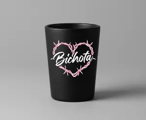 Bichota Shotglass Heart UVDTF Decal - Clear Background sticker (NO CUP!)