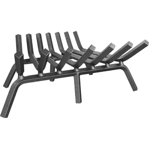 Fireplace Grate 21 inch Solid Steel Heavy Duty Fireplace Log Grates 3/4" Bar Grates Outdoor/Indoor Wrought Iron  Rack Holder