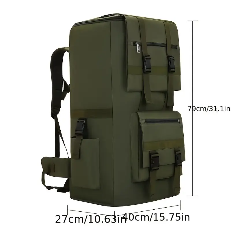 120L Large Capacity Hiking Backpack, Durable Polyester, Adjustable Straps, Multiple Compartments with Zipper Closure, Ideal for Outdoor Travel and Camping, Camping Gear |   Adjustable Strap Backpack |   Durable Zippers, Large Backpack