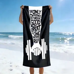 Breakthrough Fitness Beach Towel, Motivational Sport Style Design, Lightweight Soft Quick-Dry, Sandproof Sun Protection, Outdoors