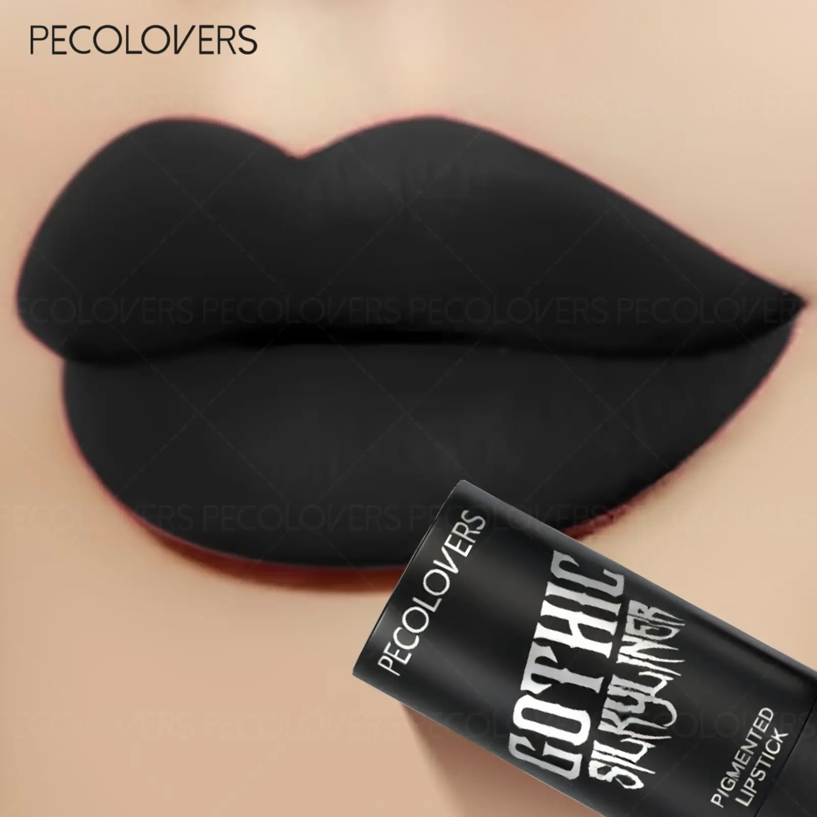 1PC Long-Lasting Intensely Pigmented Lipstick in a Waterproof Matte End, Featuring a Dark Red-Black, Perfect for Women'S Makeup Cosmetic Lipstick Beauty Lip Products Makeup