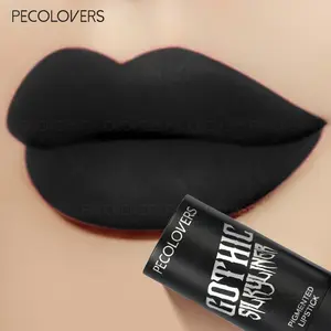 1PC Long-Lasting Intensely Pigmented Lipstick in a Waterproof Matte End, Featuring a Dark Red-Black, Perfect for Women'S Makeup Cosmetic Lipstick Beauty