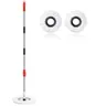 Spin mop and 2 Microfiber Mop Replacement Heads, 61" Stainless Steel Adjustable Handle for Floor Cleaning