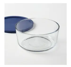 Hocking Glass Food Storage Container with Lid, 7 Cup Round