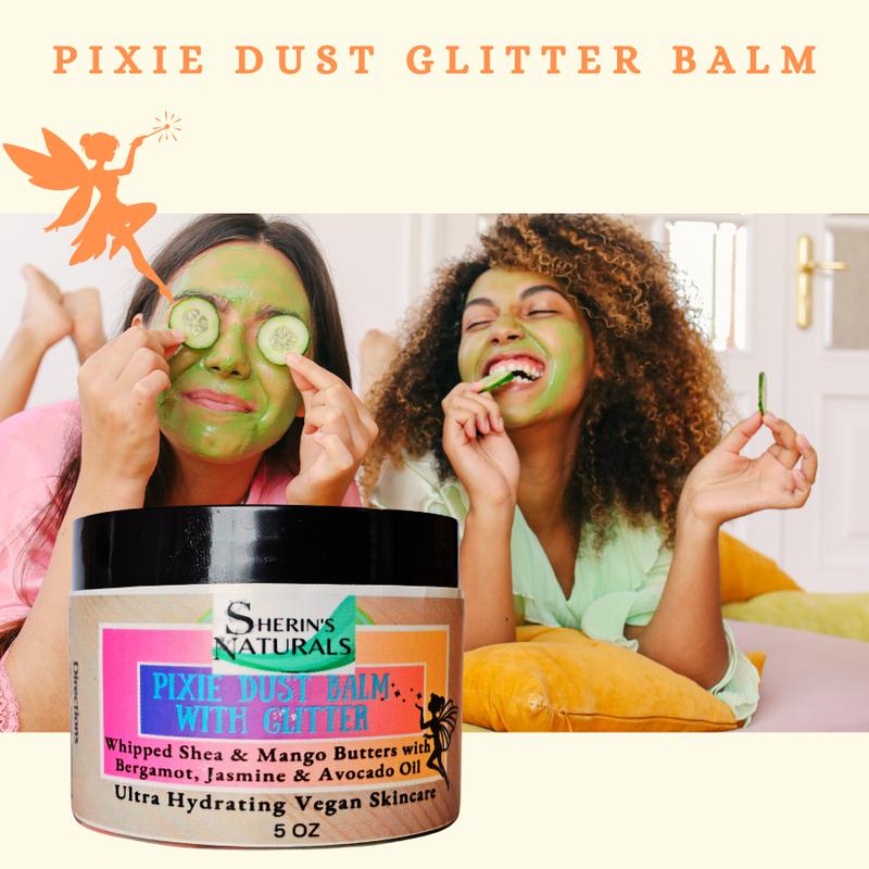 Sherin's Naturals Pixie Dust Glitter Balm  - A blend of 5 vegan moisturizers for deep long-lasting hydration with all natural botanical scent