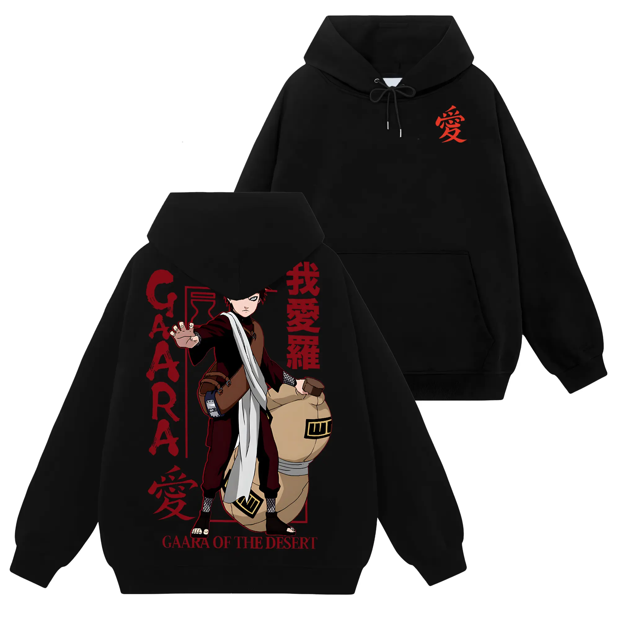 [Shinobi Shop] Limited Gaara Kazekage Hokage Shukaku - Naruto Shippuden #185 Hoodie T-Shirt Sweatshirt, Retro Vintage Unisex Graphic 90s Cotton, Gift For Wibu, Anime Manga Y2K Streetwear Apparel Everyday