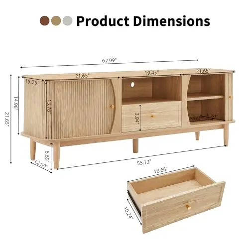 Natural With 1 Drawers