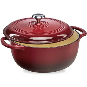 Best Choice Products Enamel Cast-Iron Dutch Oven, 6 Qt & 7.5 Qt – Heavy-Duty Cookware w/ Lid & Dual Handles, Multiple Colors