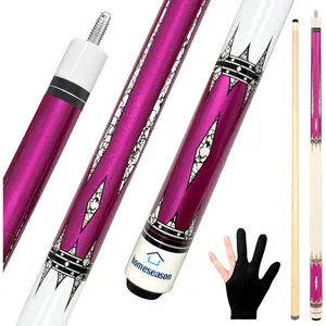 58 inch 20oz Pool Cue Stick with 13mm Fiber Leather Tip 4-Colors for Beginner Commercial and Home Entertainment