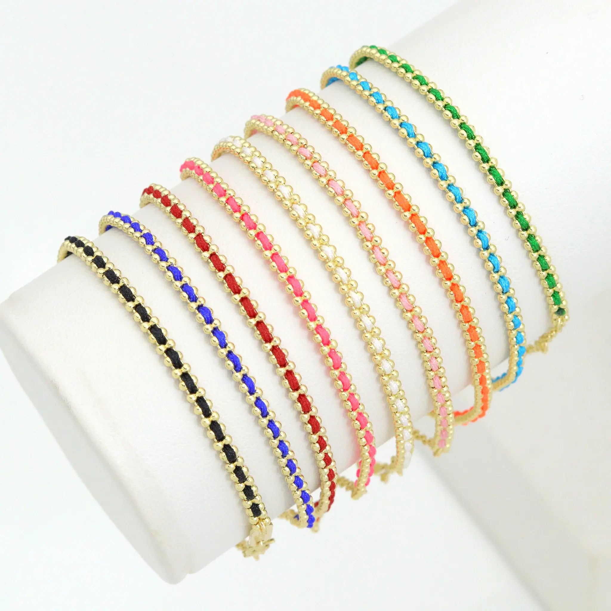 Aura Cleansing Empath Shield Bracelet - Adjustable Gold Cord String Bracelet for Adults, Colorful & Dainty, Lead-Free, Cadmium-Free, Nickel-Free, SKU#FH252