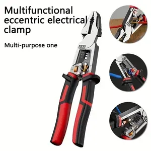 9 Inch Multifunctional Wire Cutter for Electricians, Center Cutting and Stripping Scissors, Versatile Tool Set, Ideal for Cutting, Holding, Peeling