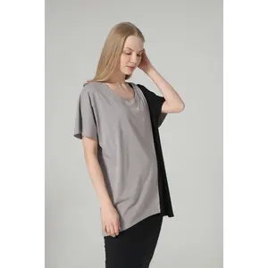 Bamboo Two Tone Short Sleeve Top