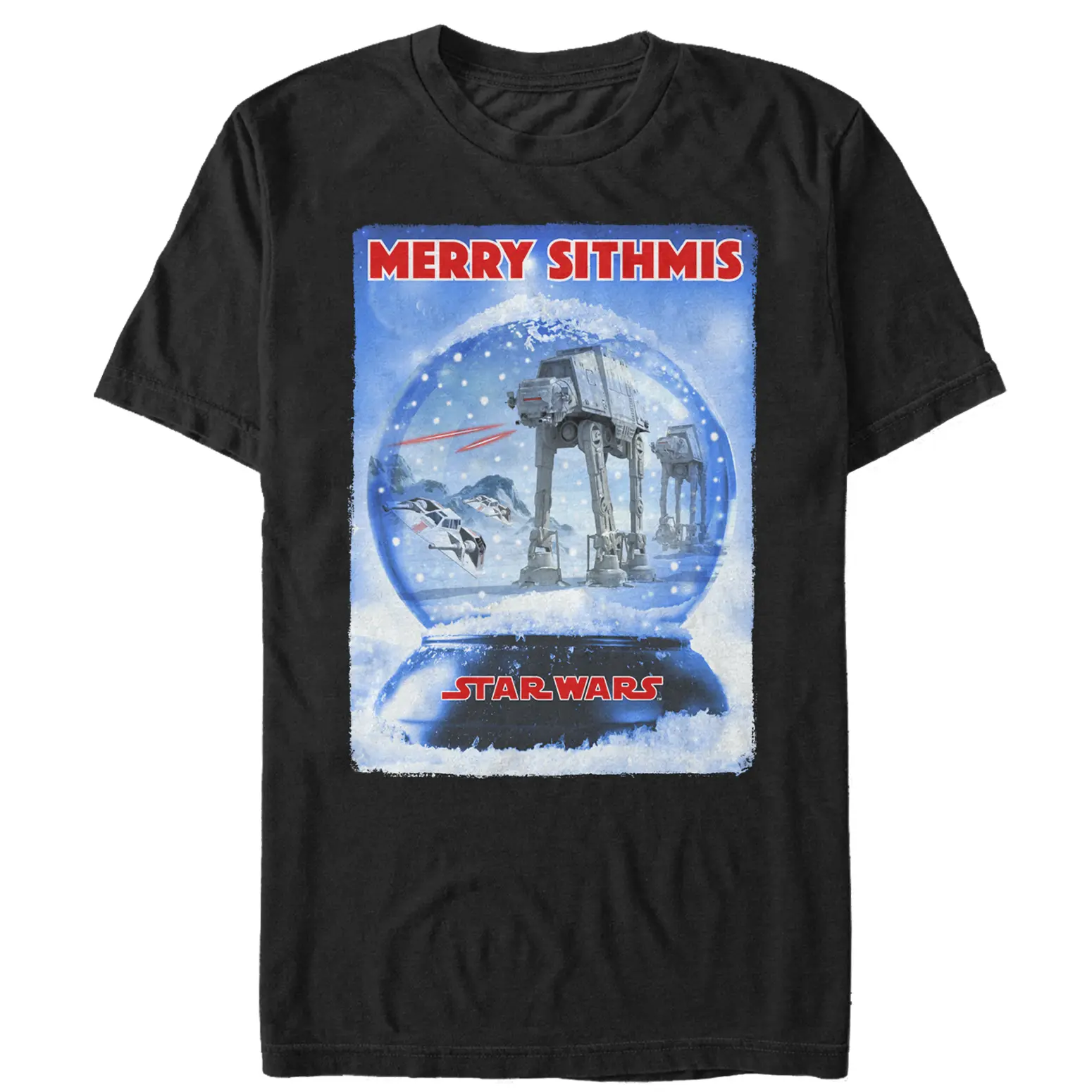 Men's Star Wars Christmas AT-AT Snow Globe T-Shirt