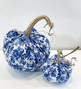 Blue Garden Flower Pumpkin