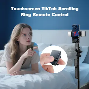 Multifunctional Ring Remote Control Wireless Rechargeable Bluetooth Compatible for iOS Android Cellphone Camera Stabilizer Multiplatform Touchscreen TikTok Scrolling
