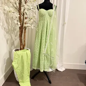 Pastel Green Chikankari Anarkali set