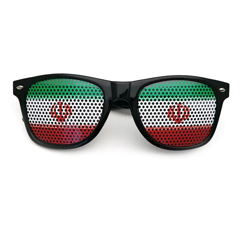 New Unisex Black Frame 42 Countries Flag Sun Glasses Decorative Spectacles Eyeglasses Frames for Party Women Men Sunglasses