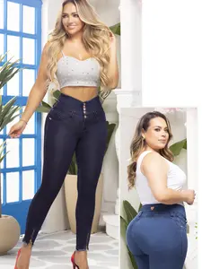 28-Jeans Colombianos Ref: 25155 High Waisted-360 Tummy Control-Push Up-Ultra Stretch -Skinny Jeans.