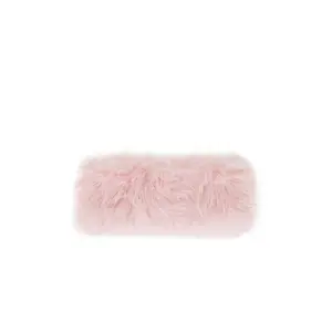 WellBeing + BeingWell Faux Fur Headband in Pink Tulle